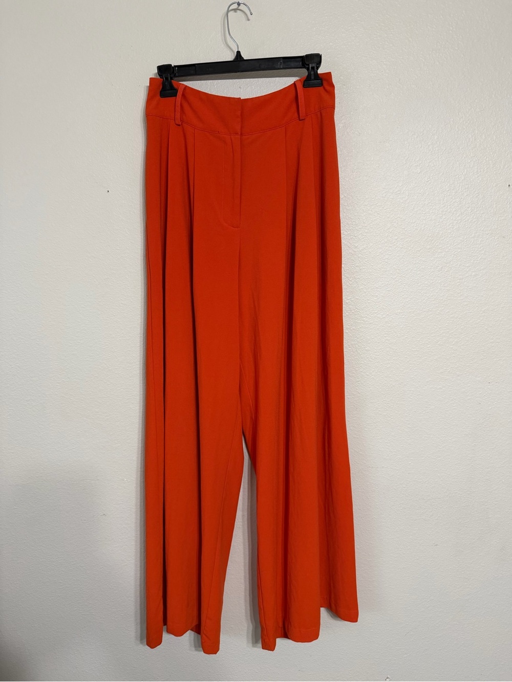 Flying Tomato Wide-Leg High-Waist Pants in Bright Red-Orange